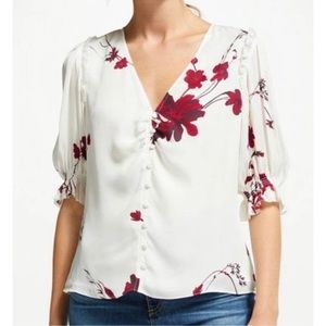 Joie Anevy Floral Silk Top Size Small